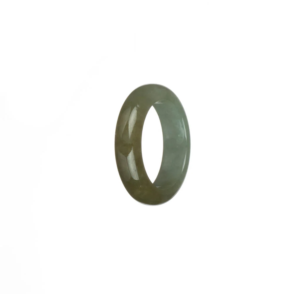 Certified Pale Green and Brown Burma Jade Band - US 9.5 - Image 3