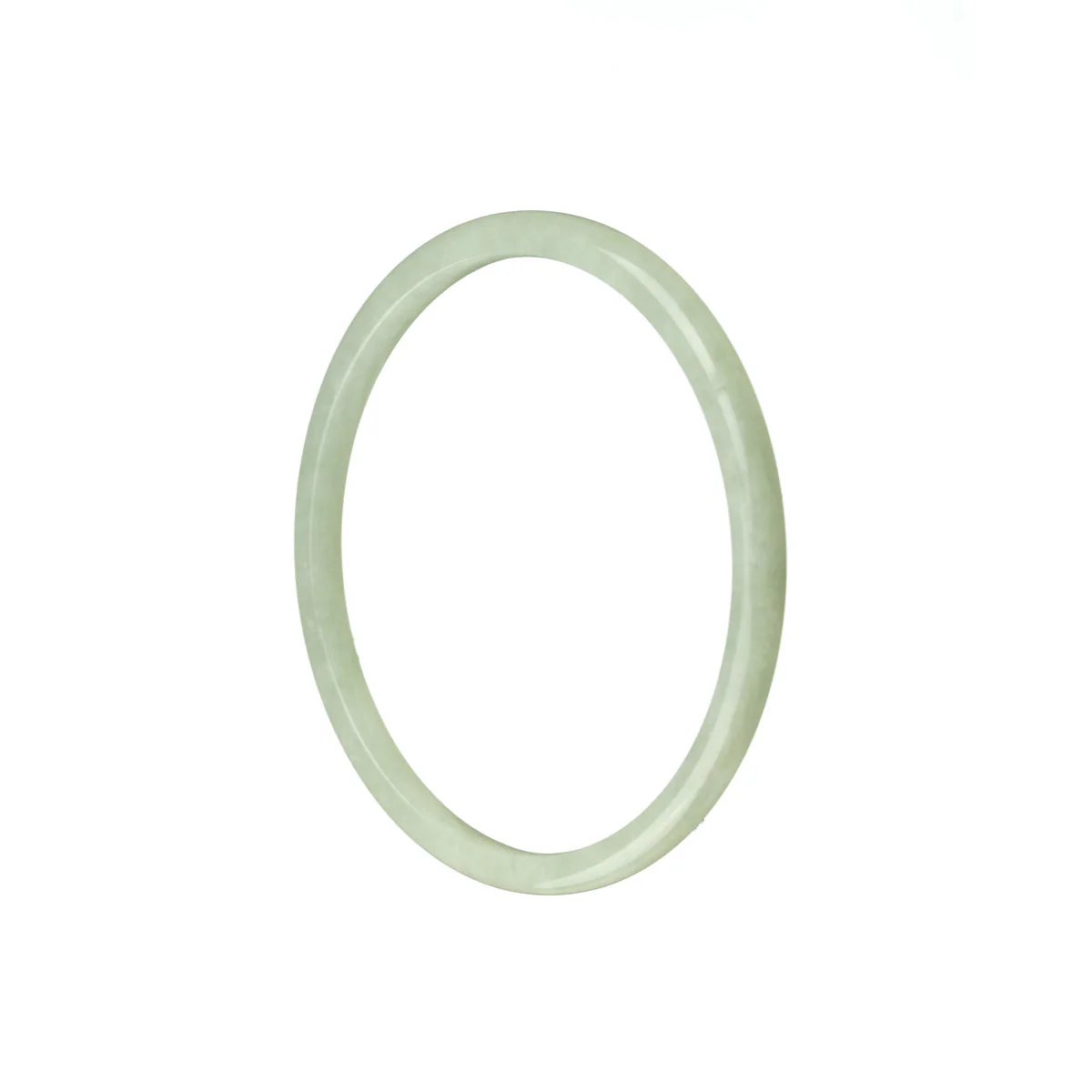 Authentic Natural Pale Green Traditional Jade Bangle Bracelet - 52mm Thin
