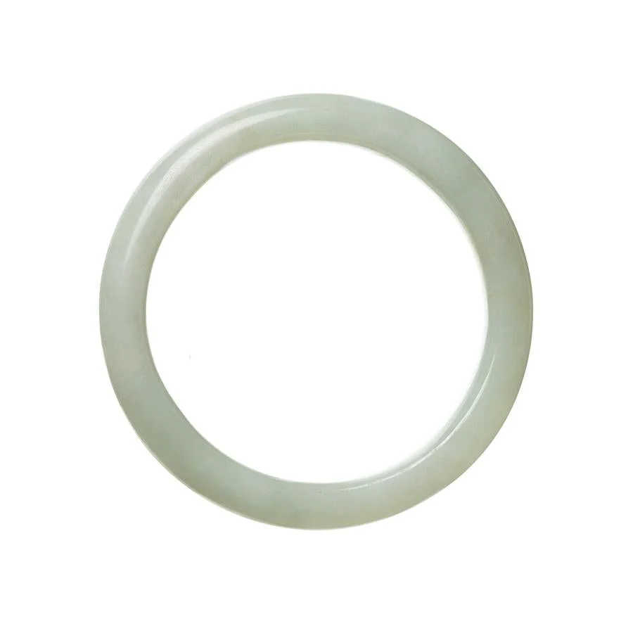 Authentic Type A Pale Green Burmese Jade Bracelet - 59mm Semi Round - Image 2