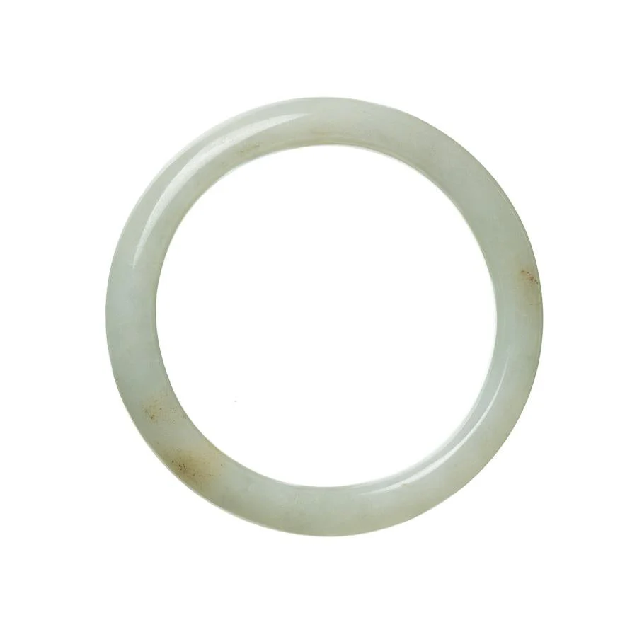 Authentic Type A Pale Green Burmese Jade Bracelet - 59mm Semi Round - Image 3