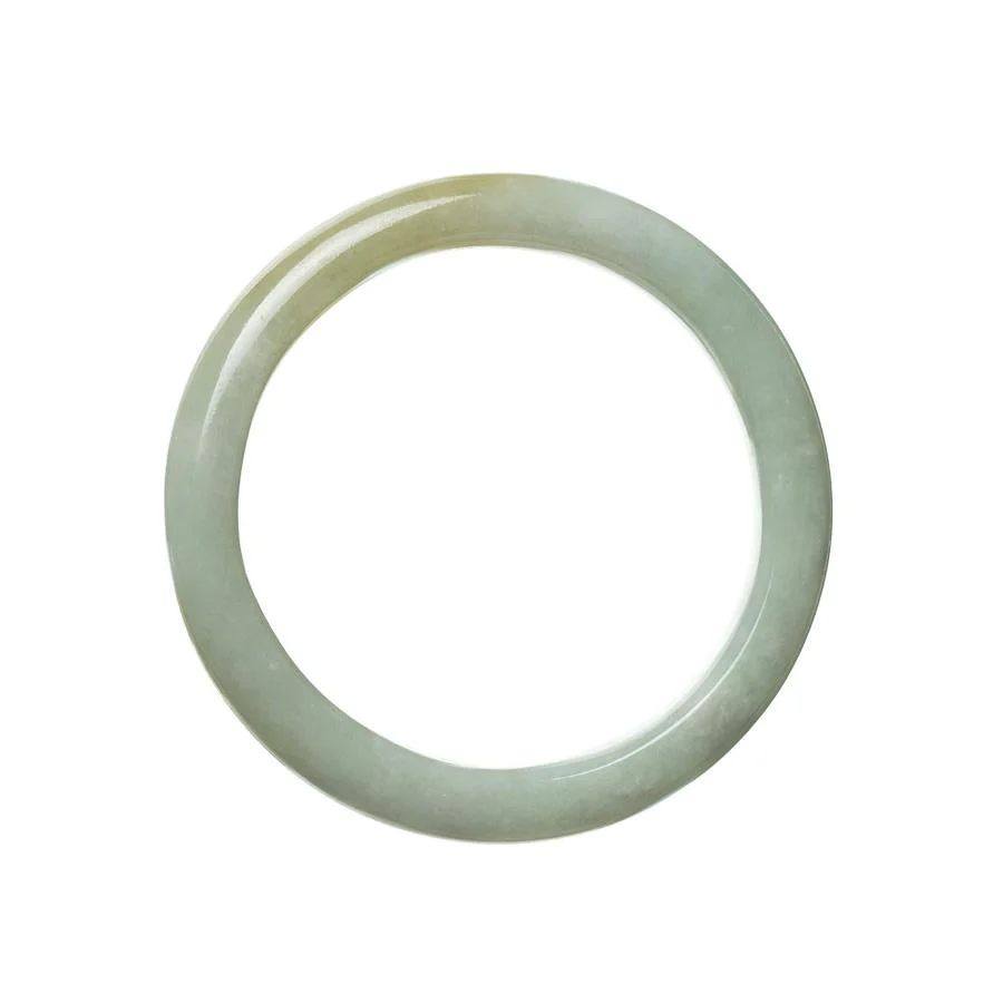 Real Type A Pale Green Burmese Jade Bangle Bracelet - 57mm Semi Round - Image 3