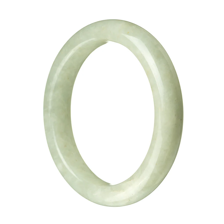 Genuine Grade A Pale Green Jade Bracelet - 59mm Semi Round