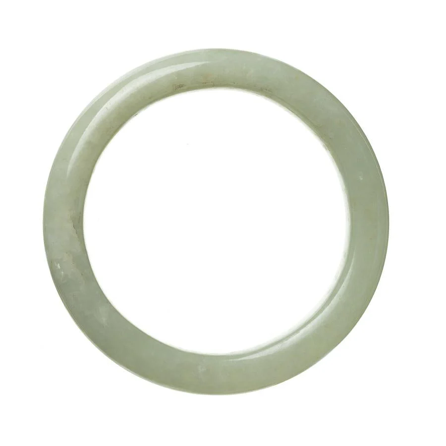 Genuine Grade A Pale Green Jade Bracelet - 59mm Semi Round - Image 2