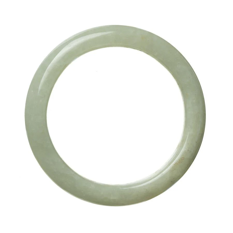 Genuine Grade A Pale Green Jade Bracelet - 59mm Semi Round - Image 3