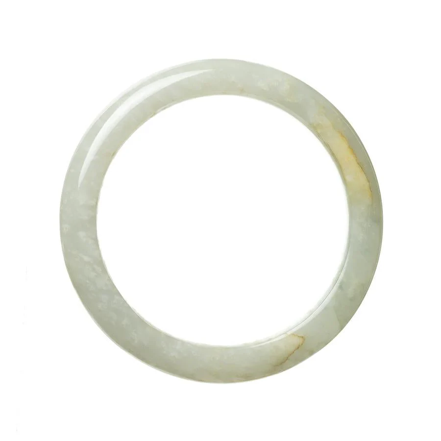 Certified Type A Pale Green Jade Bracelet - 63mm Semi Round - Image 3