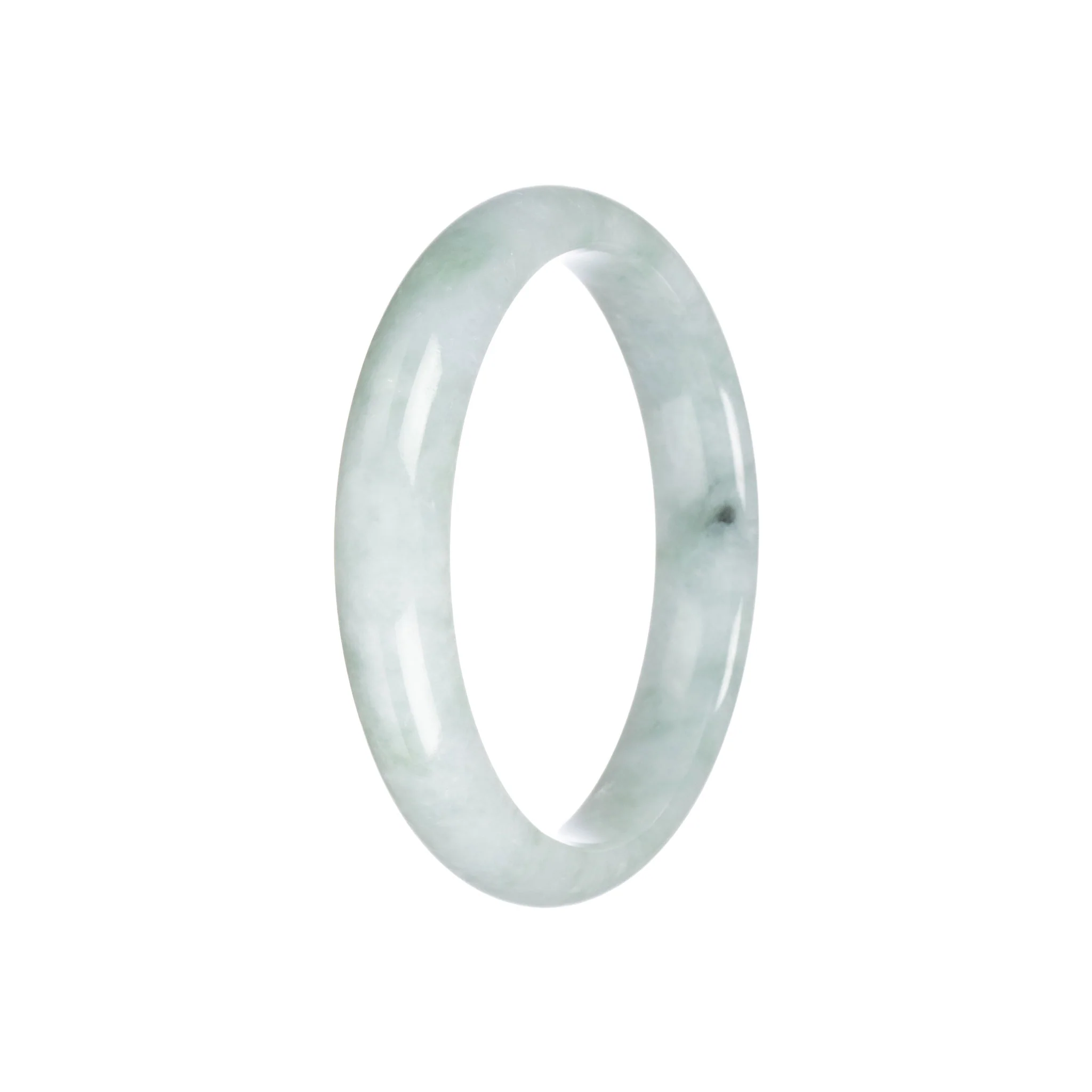 Real Natural Pale Green Traditional Jade Bangle Bracelet - 57mm Half Moon - Image 2