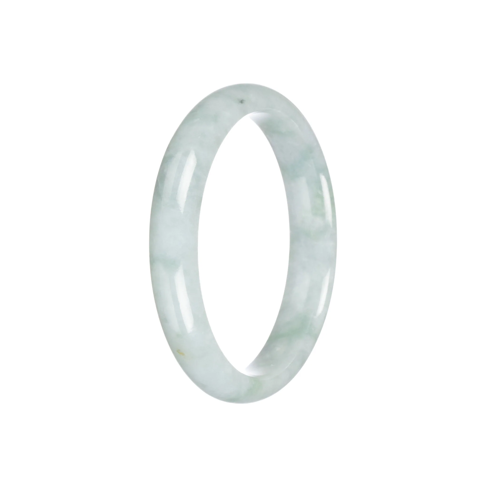 Real Natural Pale Green Traditional Jade Bangle Bracelet - 57mm Half Moon - Image 4