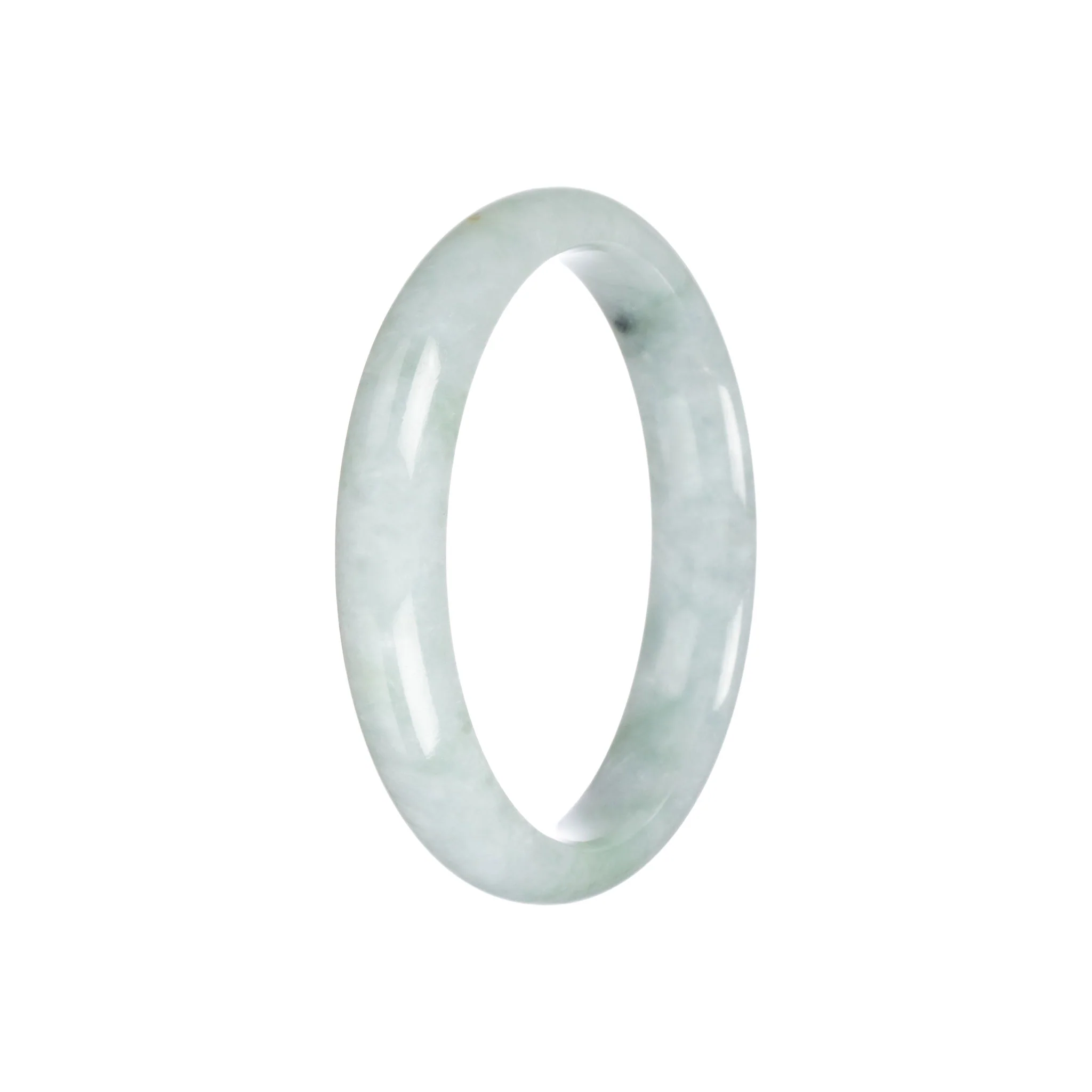 Real Natural Pale Green Traditional Jade Bangle Bracelet - 57mm Half Moon - Image 5