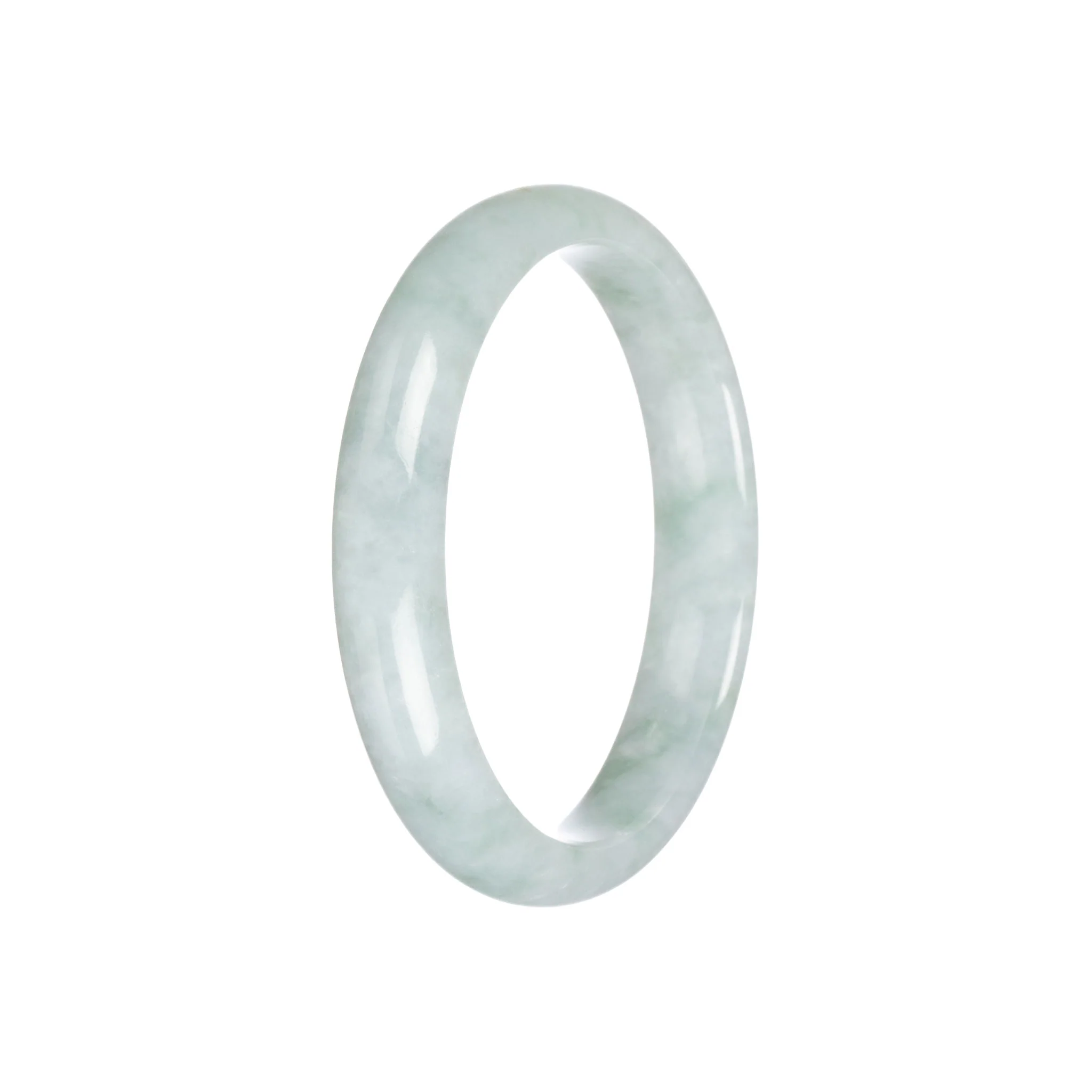 Real Natural Pale Green Traditional Jade Bangle Bracelet - 57mm Half Moon - Image 6