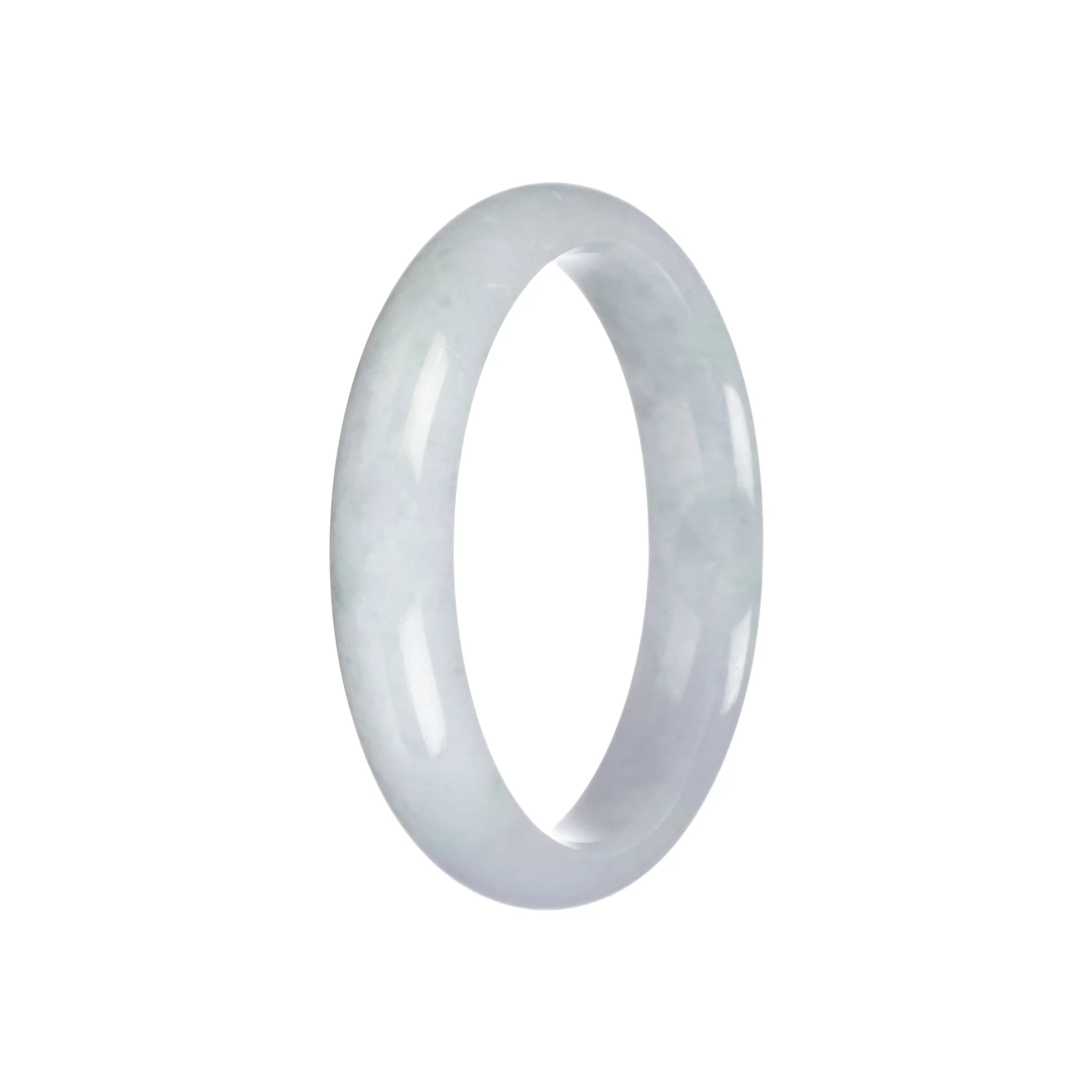 Genuine Grade A Pale Green Burma Jade Bracelet - 56mm Half Moon - Image 2