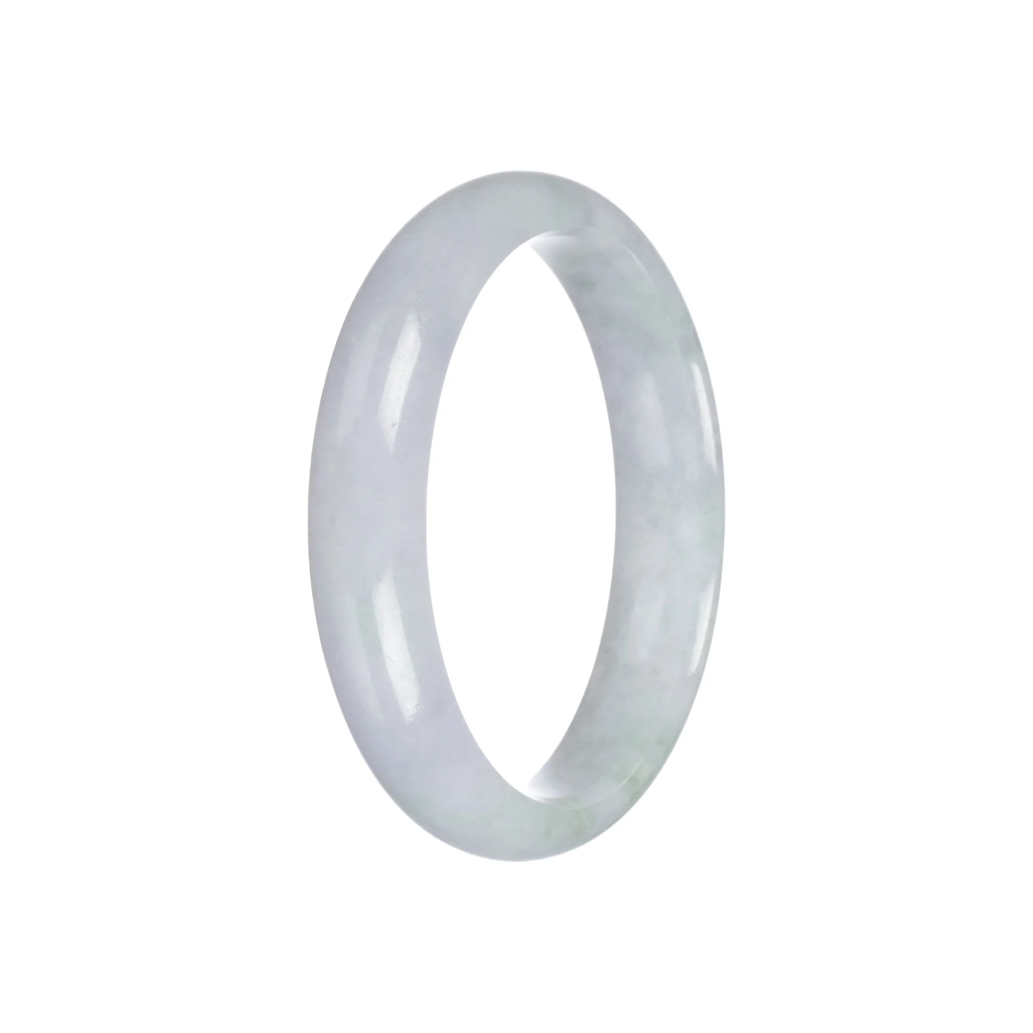 Genuine Grade A Pale Green Burma Jade Bracelet - 56mm Half Moon - Image 4