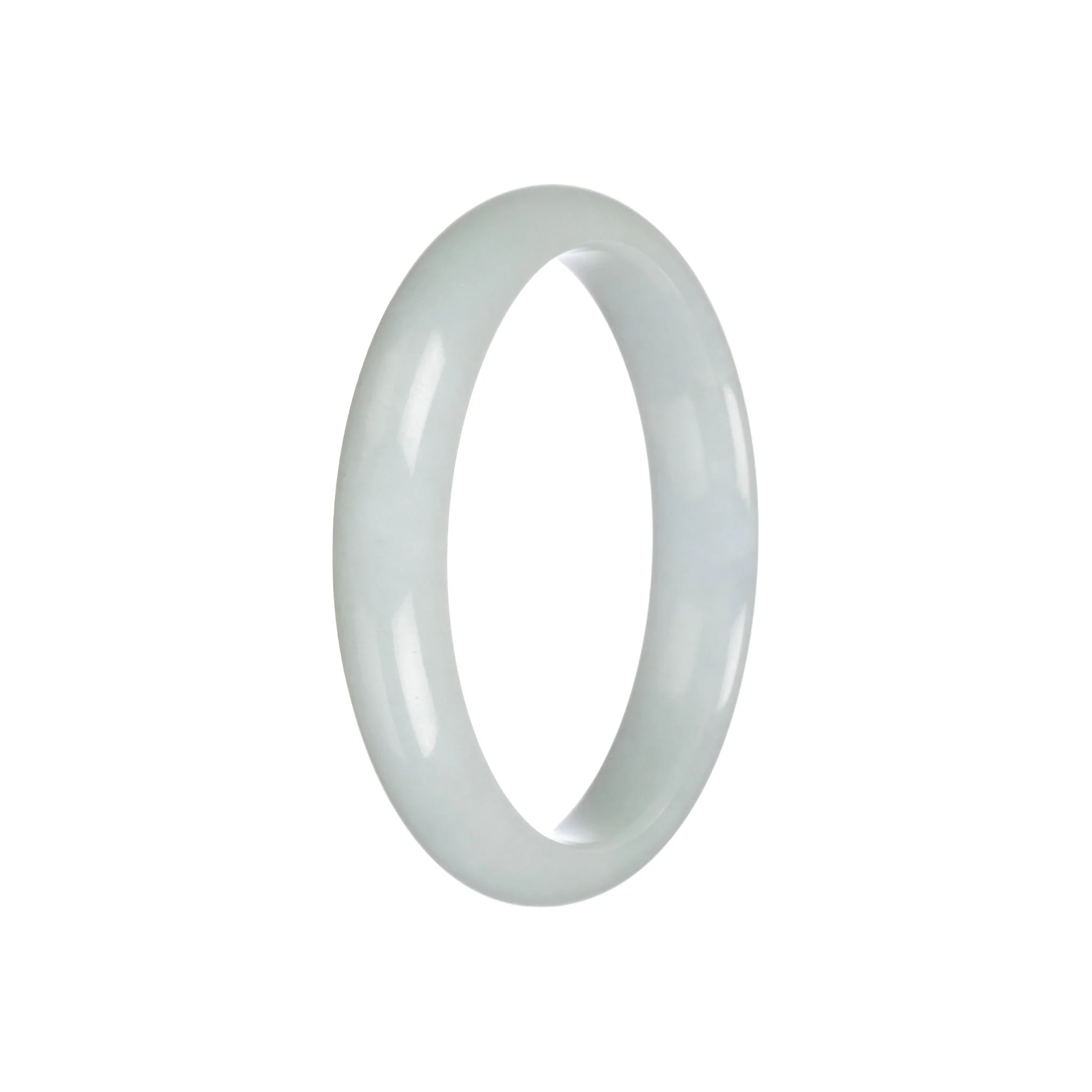 Certified Natural Pale Green Traditional Jade Bangle Bracelet - 56mm Half Moon - Image 6