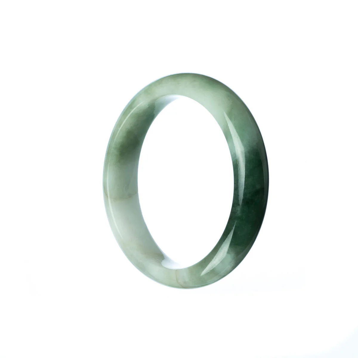Real Grade A Pale Green Burma Jade Bangle - Child Half Moon