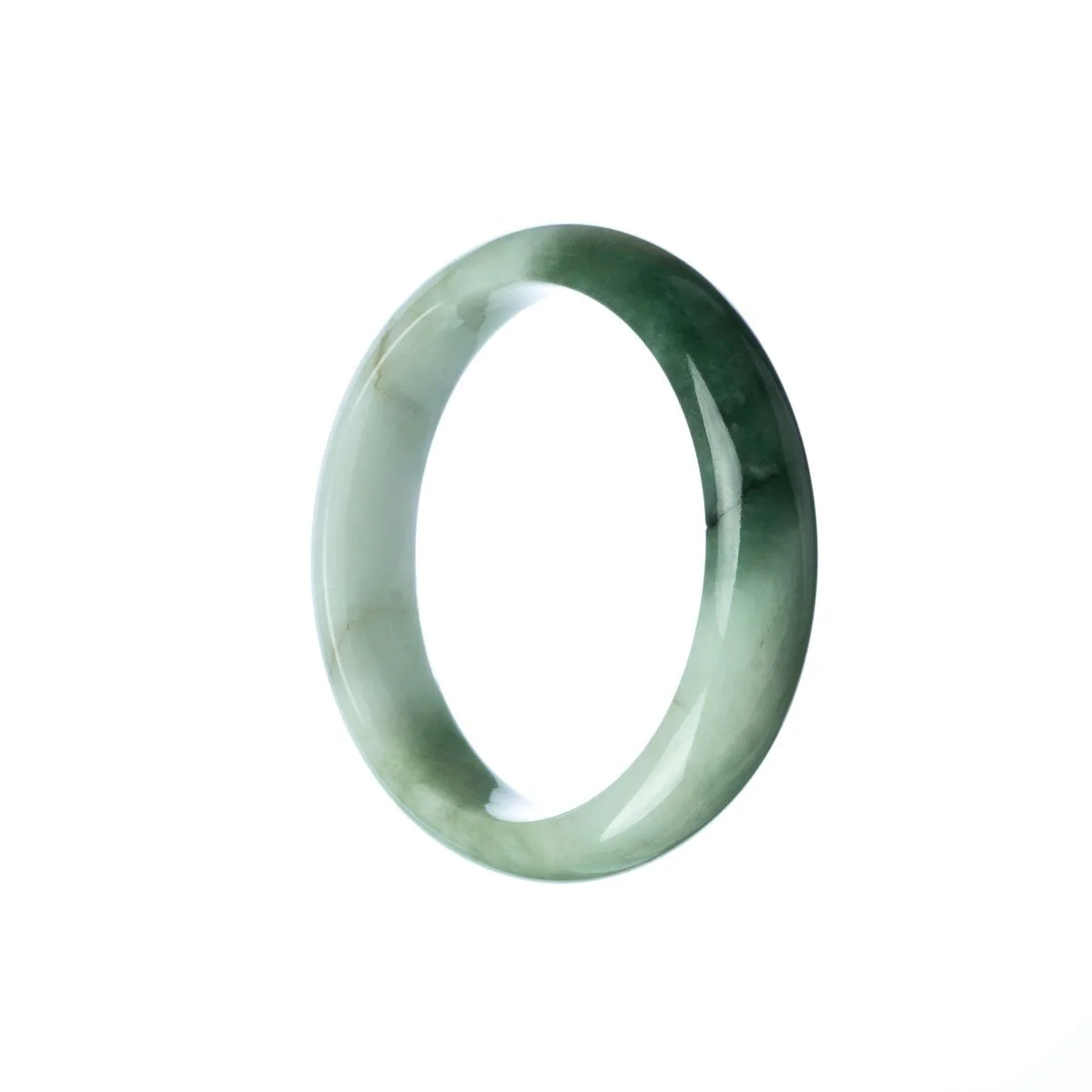 Real Grade A Pale Green Burma Jade Bangle - Child Half Moon - Image 2