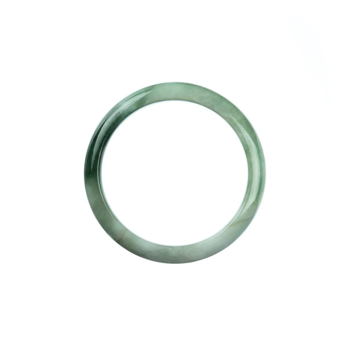 Real Grade A Pale Green Burma Jade Bangle - Child Half Moon - Image 3