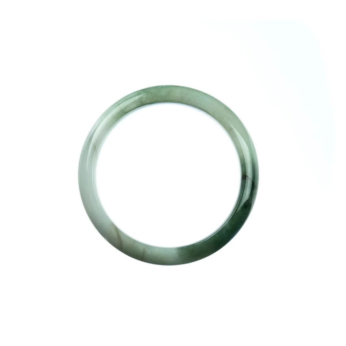 Real Grade A Pale Green Burma Jade Bangle - Child Half Moon - Image 4