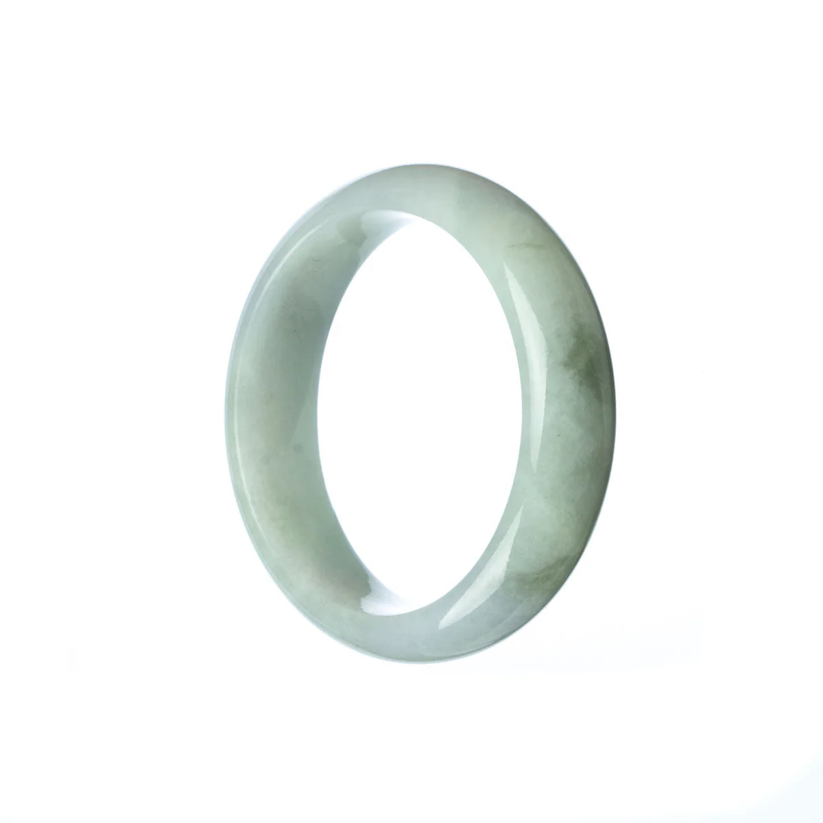 Genuine Grade A Pale Green Jade Bangle - Child Half Moon