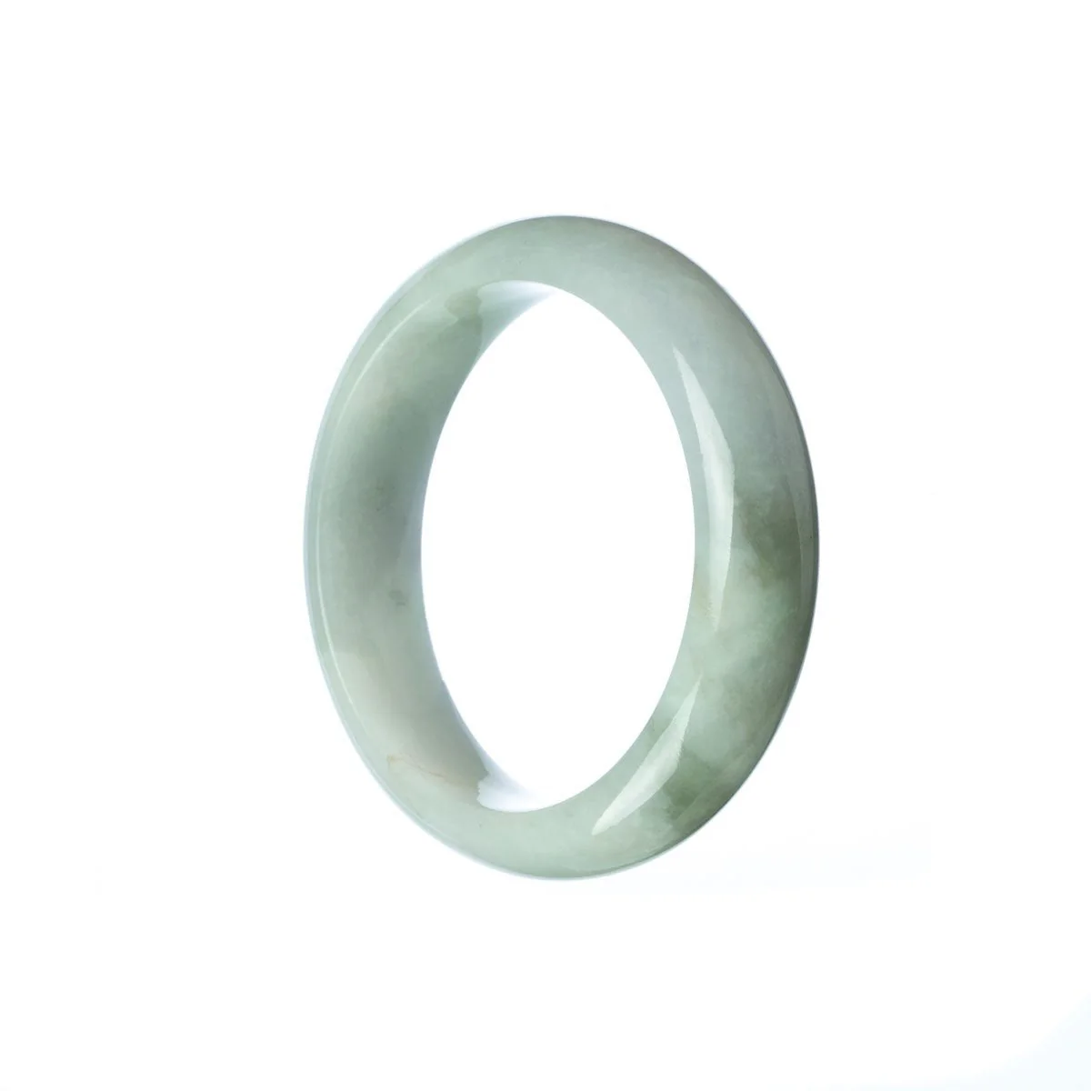 Genuine Grade A Pale Green Jade Bangle - Child Half Moon - Image 2