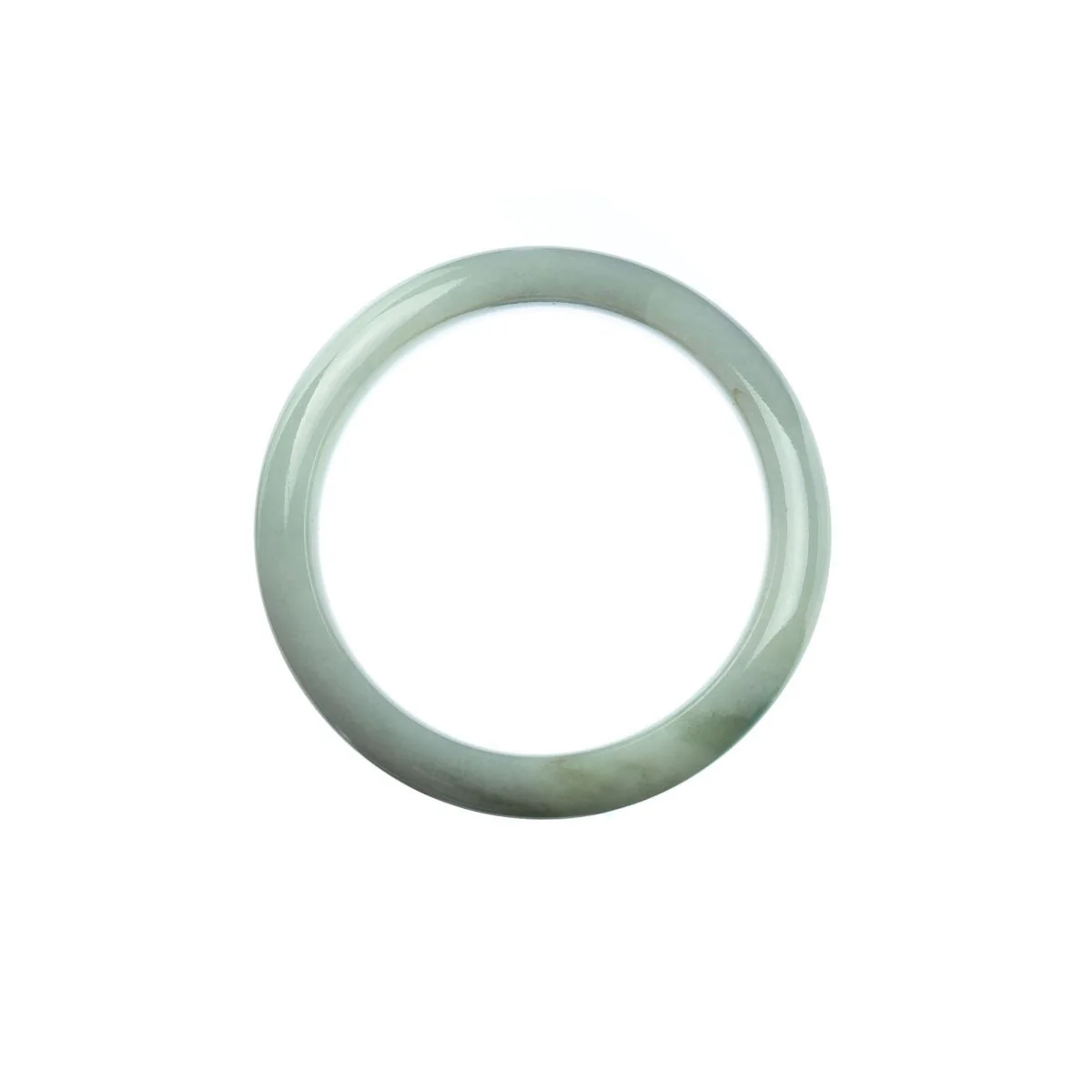 Genuine Grade A Pale Green Jade Bangle - Child Half Moon - Image 3