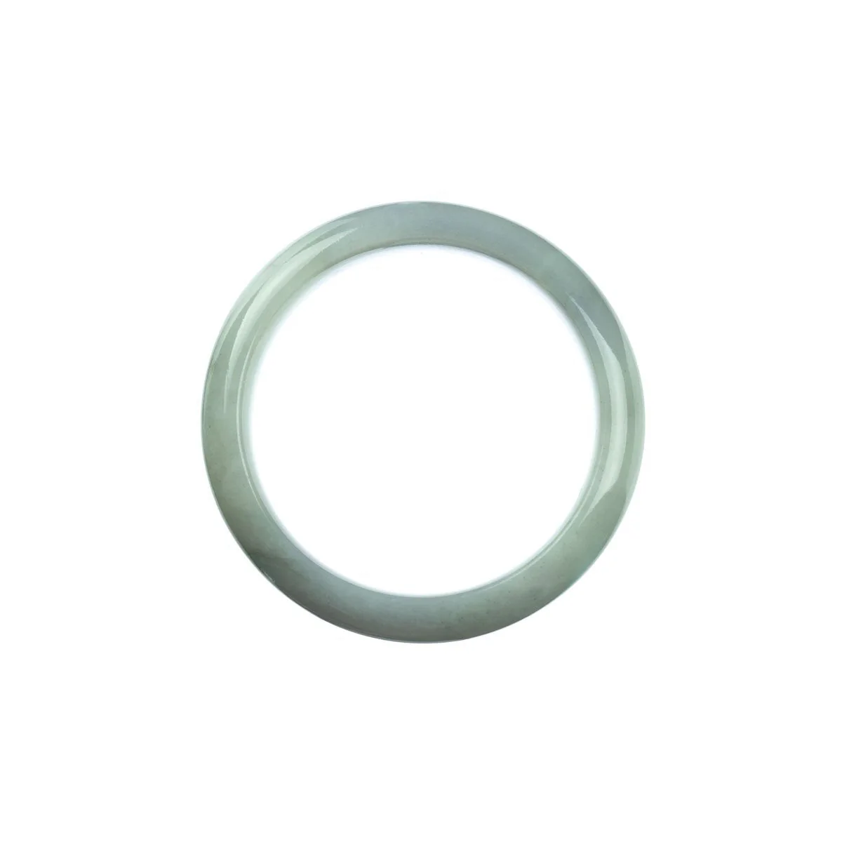 Genuine Grade A Pale Green Jade Bangle - Child Half Moon - Image 4