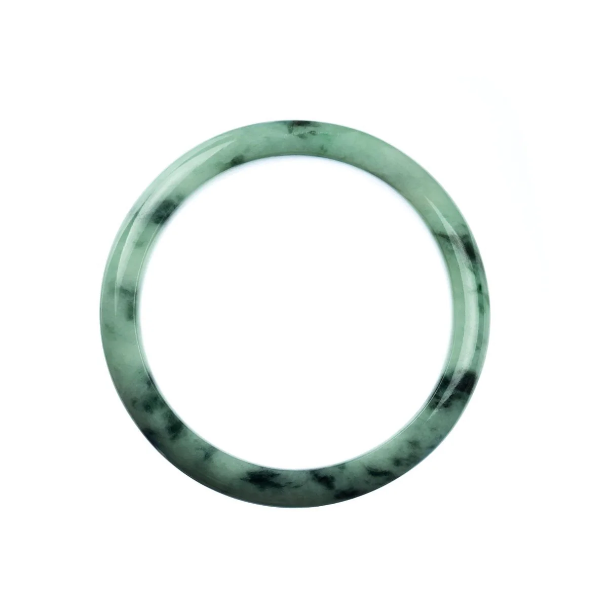 Authentic Untreated Pale Green Jadeite Bracelet - 58mm Semi Round - Image 3