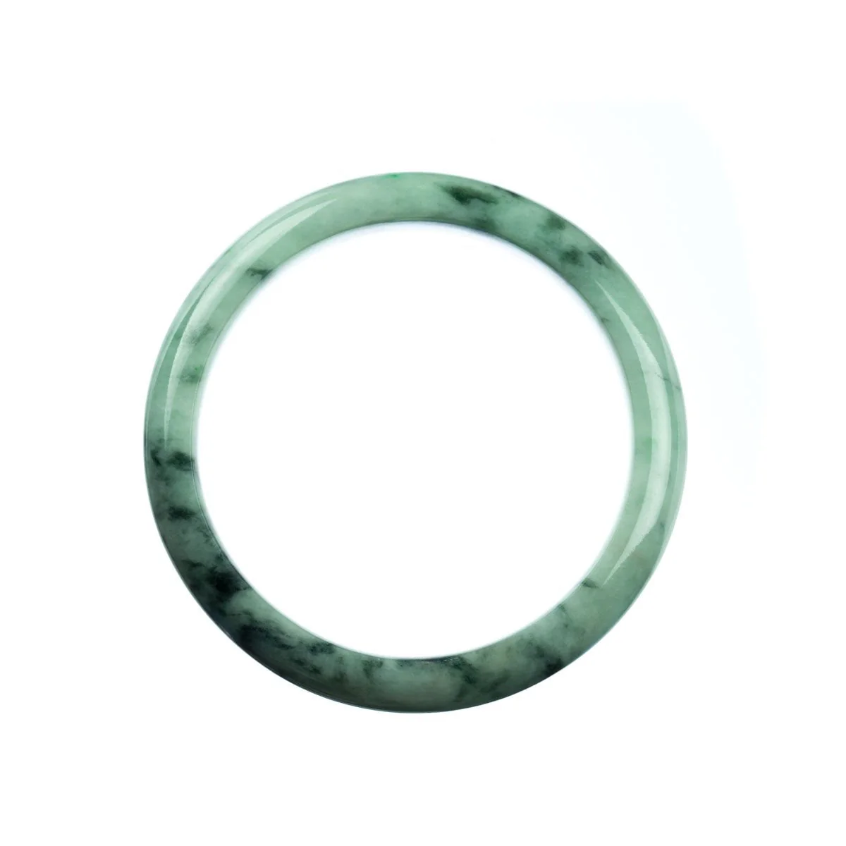 Authentic Untreated Pale Green Jadeite Bracelet - 58mm Semi Round - Image 4