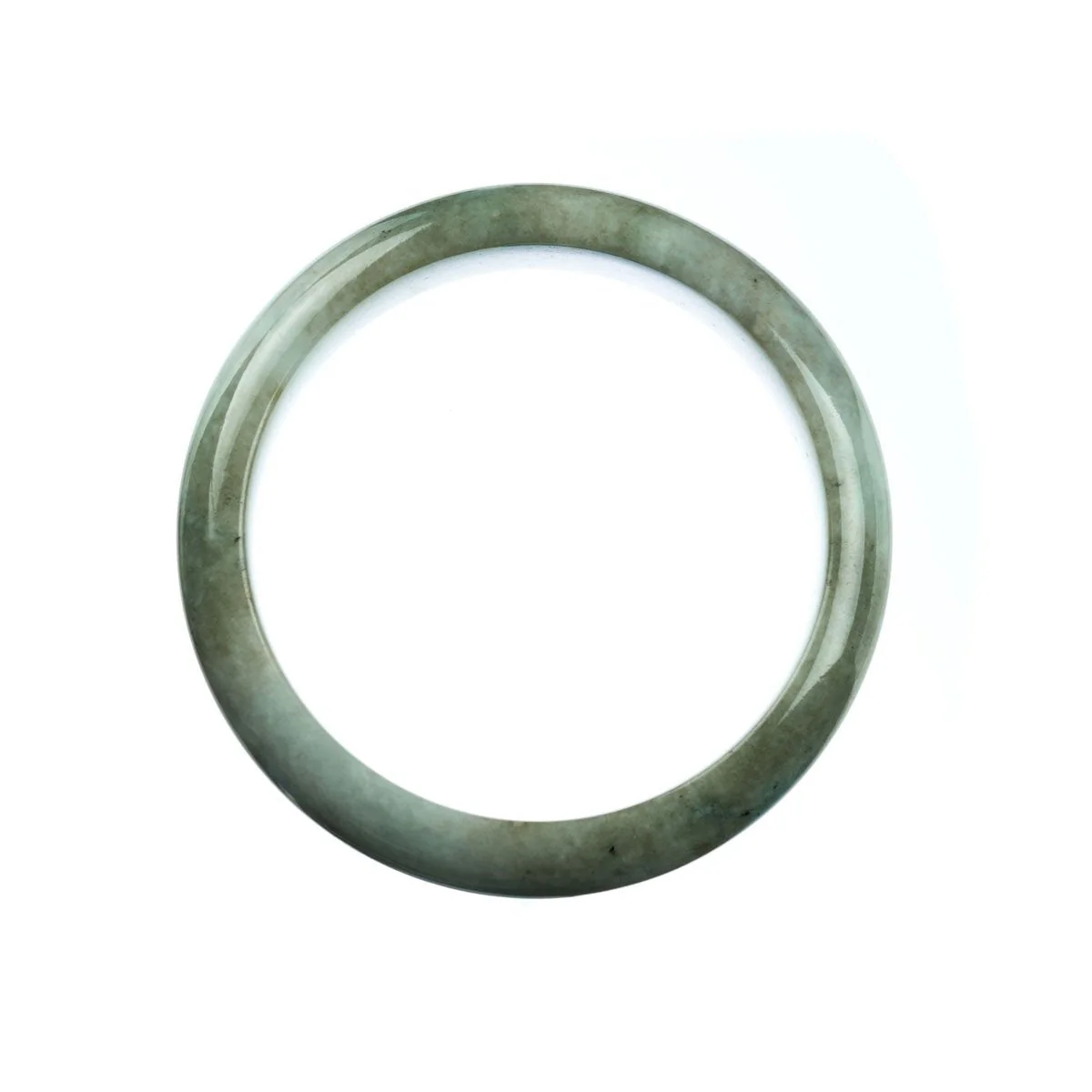 Certified Grade A Pale Green Burmese Jade Bangle Bracelet - 59mm Half Moon - Image 3