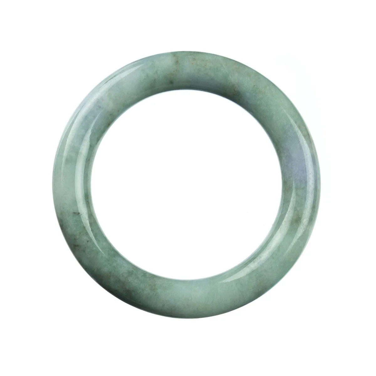 Real Natural Pale Green Burmese Jade Bracelet - 58mm Round - Image 3