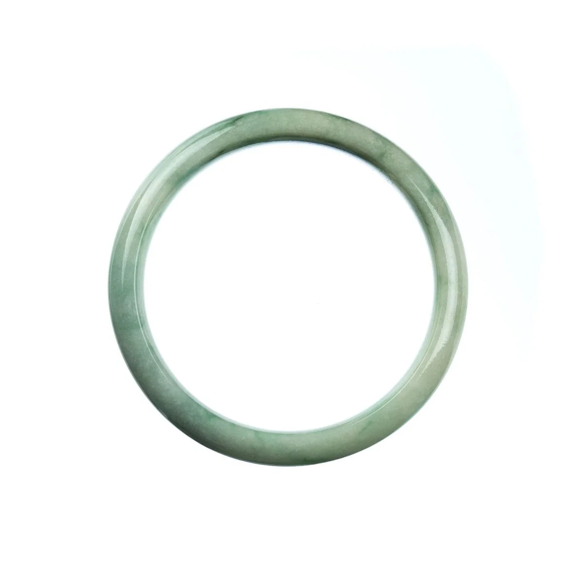Genuine Grade A Pale Green Jadeite Bracelet - 57mm Half Moon - Image 4