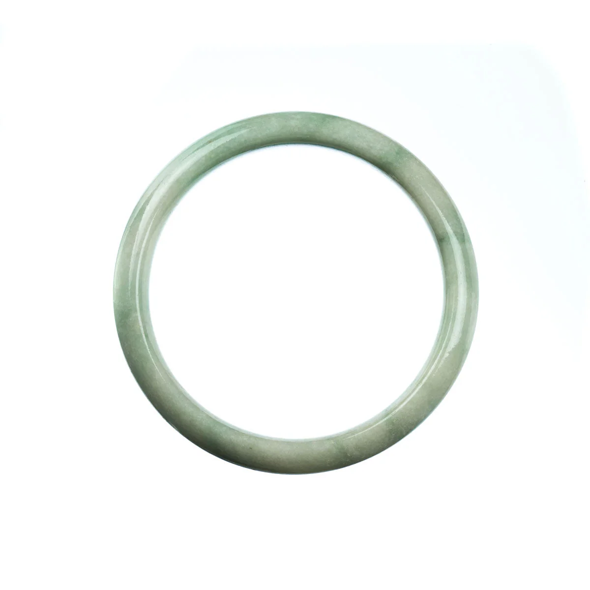 Genuine Type A Pale Green Jadeite Jade Bangle - 57mm Half Moon - Image 2