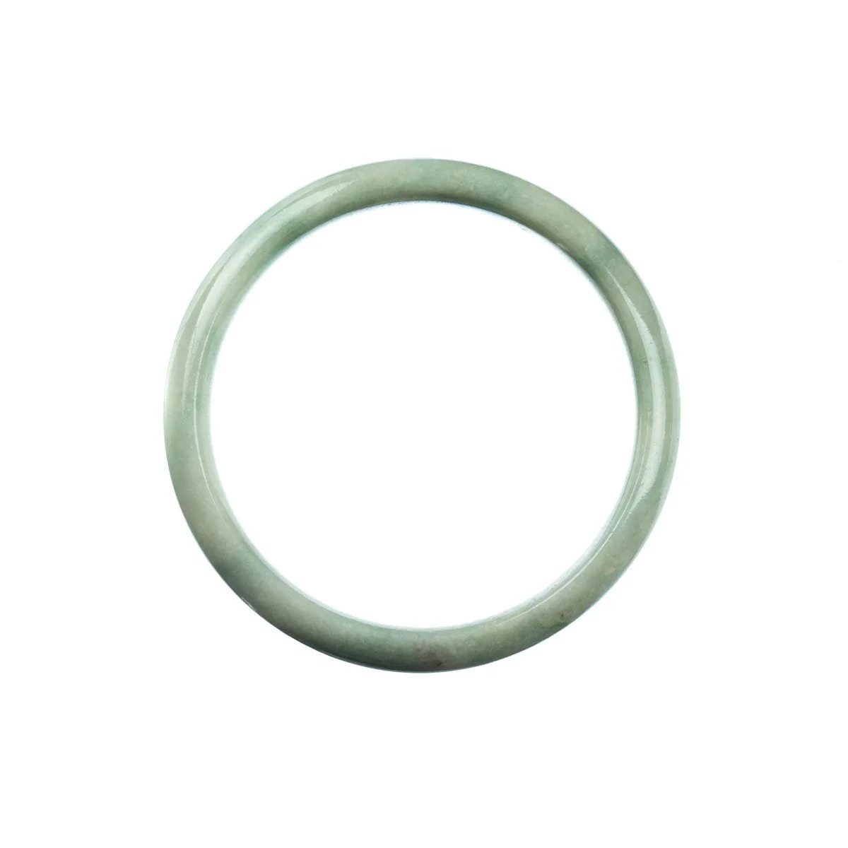 Genuine Grade A Pale Green Jade Bracelet - 57mm Half Moon - Image 4