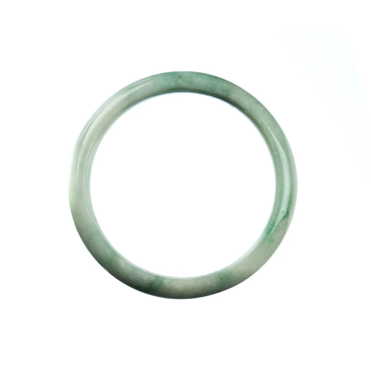 Authentic Untreated Pale Green Burmese Jade Bracelet - 57mm Half Moon - Image 3
