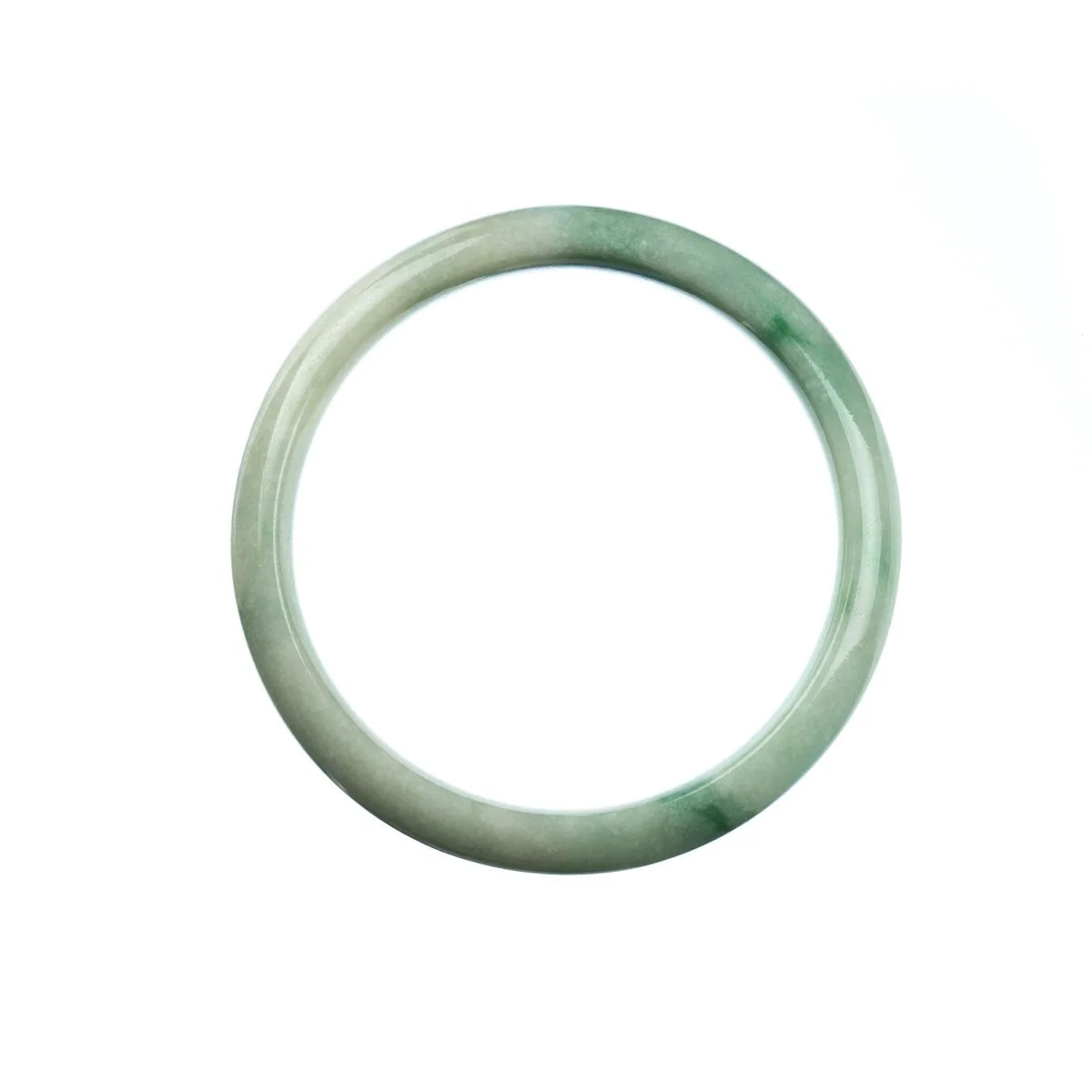 Genuine Grade A Pale Green Burmese Jade Bangle - 57mm Half Moon - Image 3