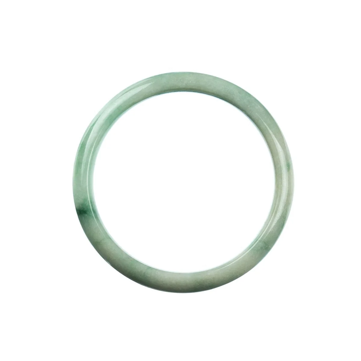Genuine Grade A Pale Green Burmese Jade Bangle - 57mm Half Moon - Image 4