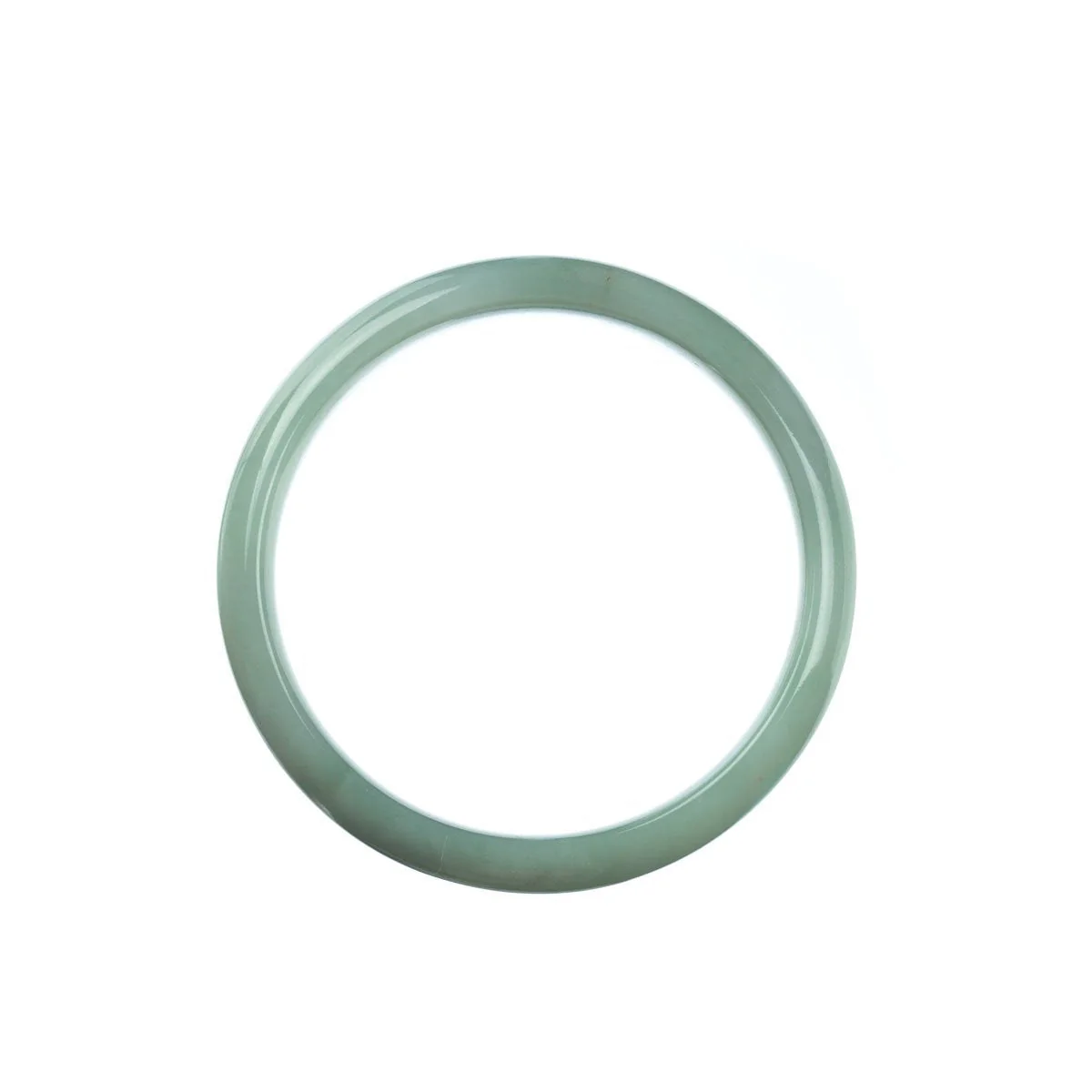 Authentic Grade A Pale Green Burmese Jade Bangle Bracelet - 54mm Half Moon - Image 3