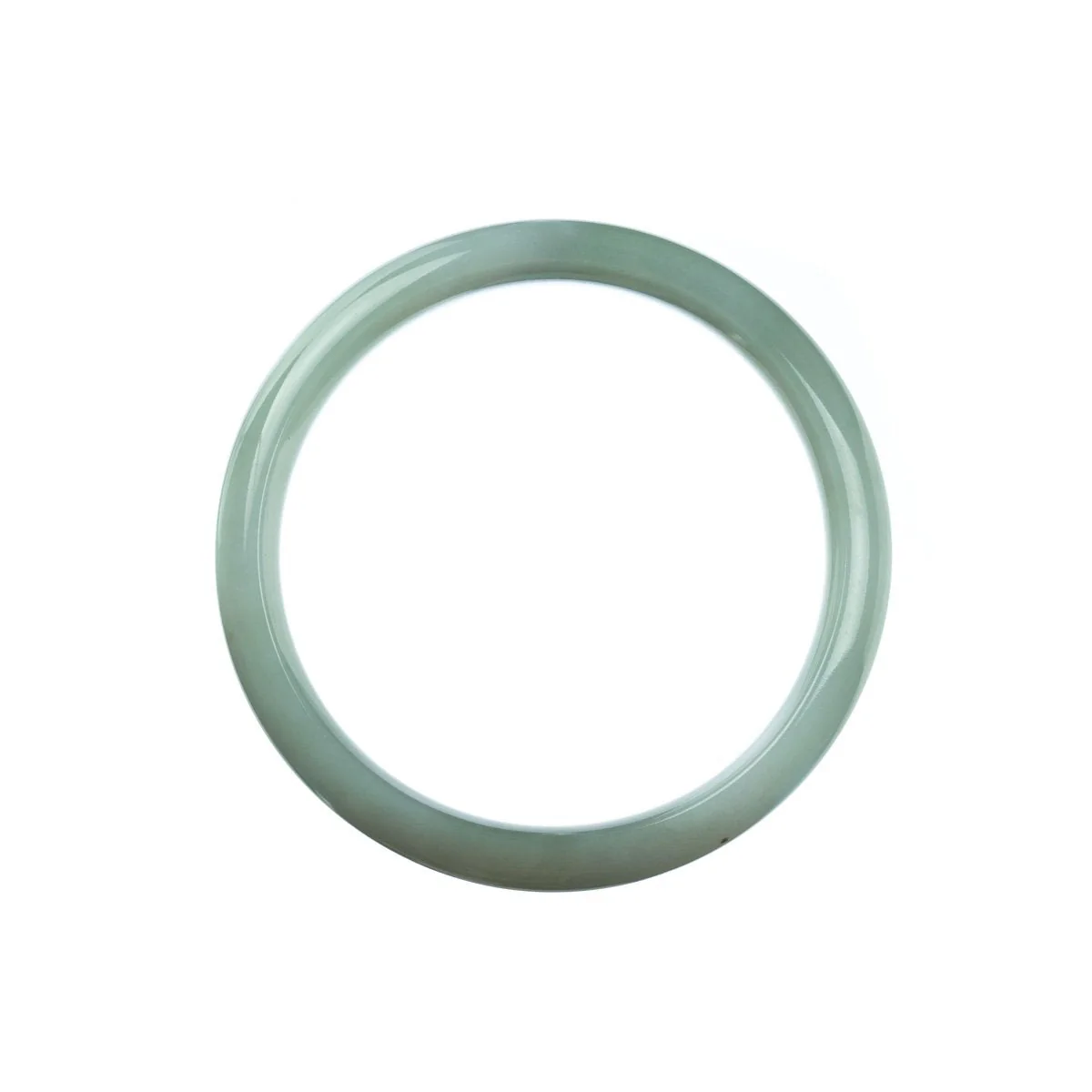 Genuine Grade A Pale Green Jade Bangle - 57mm Half Moon - Image 3