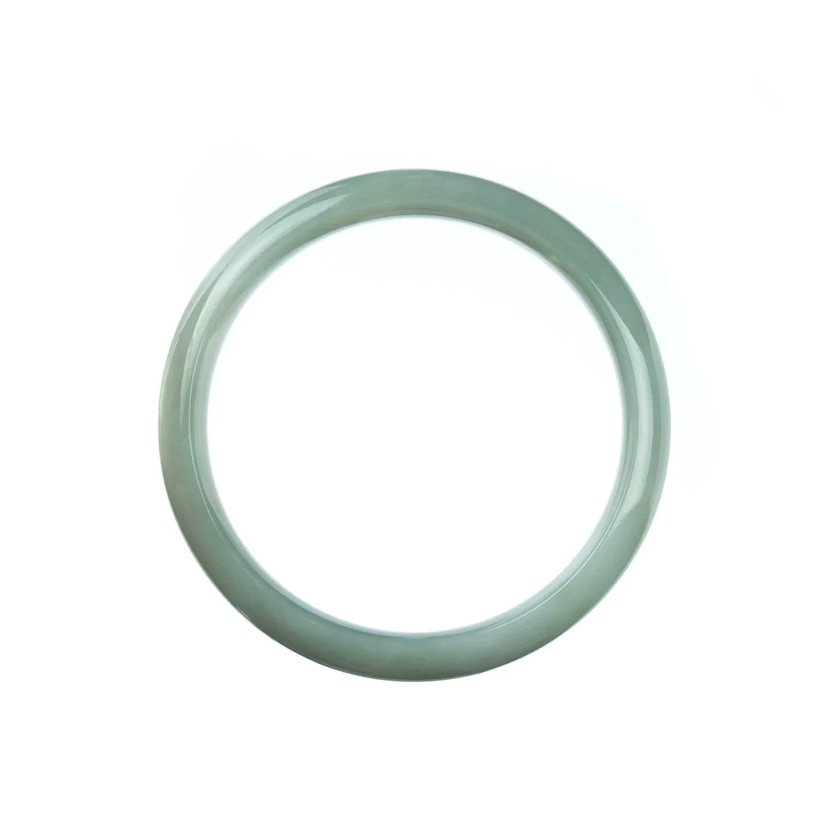 Genuine Grade A Pale Green Jade Bangle - 57mm Half Moon - Image 4