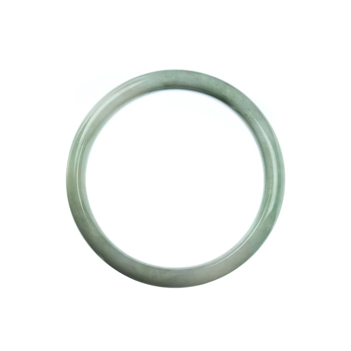 Genuine Grade A Pale Green Burmese Jade Bangle - 58mm Half Moon - Image 3