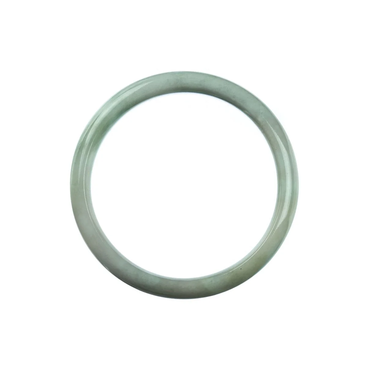 Genuine Grade A Pale Green Burmese Jade Bangle - 58mm Half Moon - Image 4