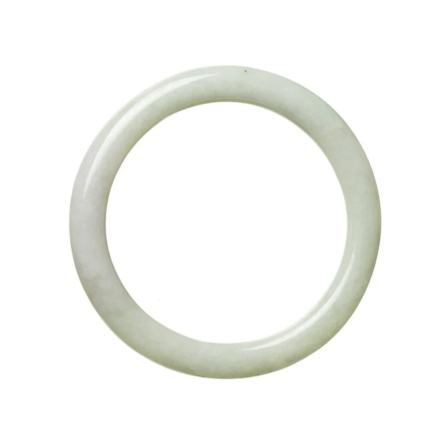 Authentic Untreated Pale Green Lavander Jadeite Bracelet - 60mm Round - Image 2