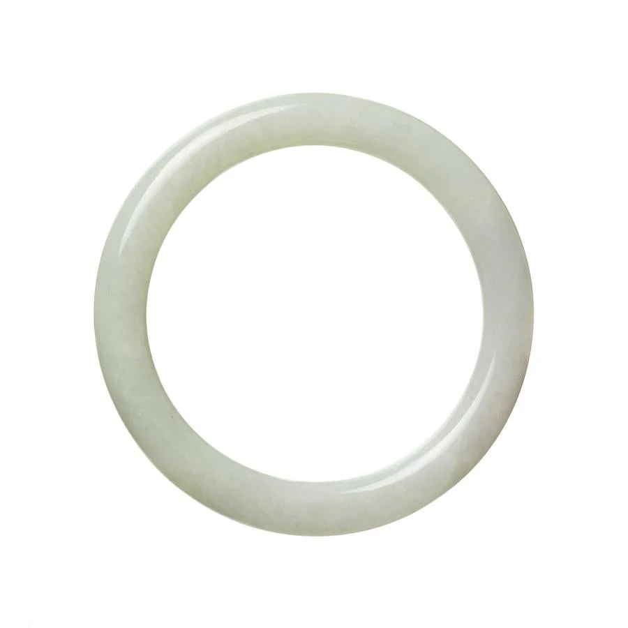 Real Grade A Pale Green Lavander Jadeite Bangle Bracelet - 59mm Round - Image 3