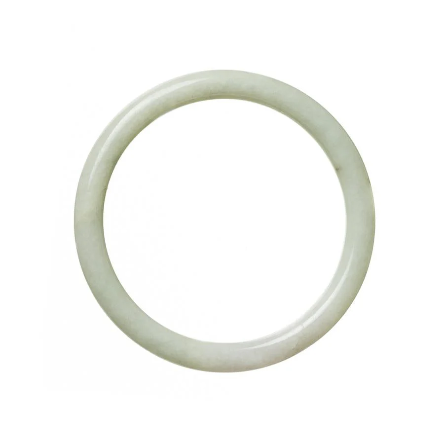 Real Grade A Pale Green Lavander Burma Jade Bangle - 61mm Round - Image 2