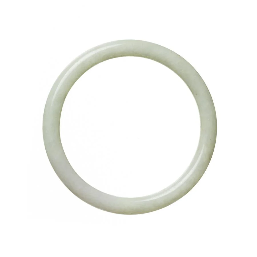 Real Grade A Pale Green Lavander Burma Jade Bangle - 61mm Round - Image 3