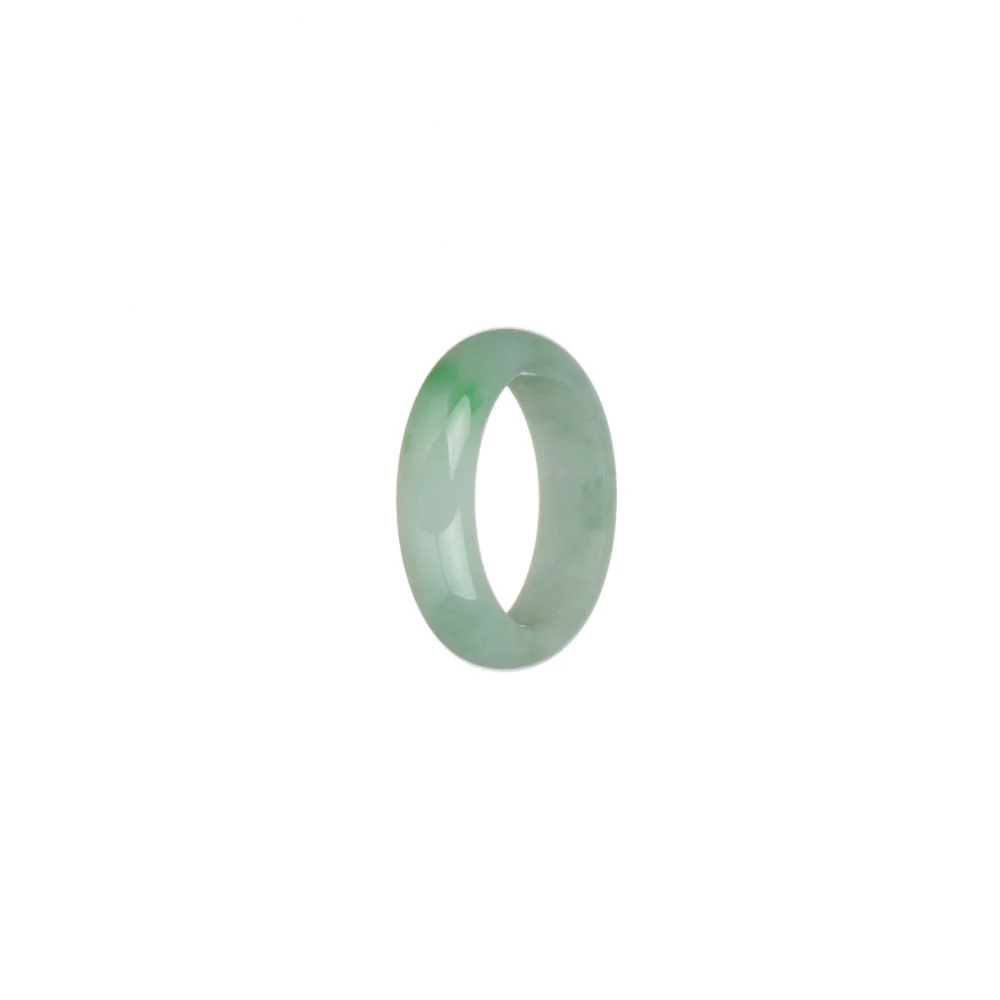 Real Pale Green with Apple Green Patch Burma Jade Ring - US 6.75