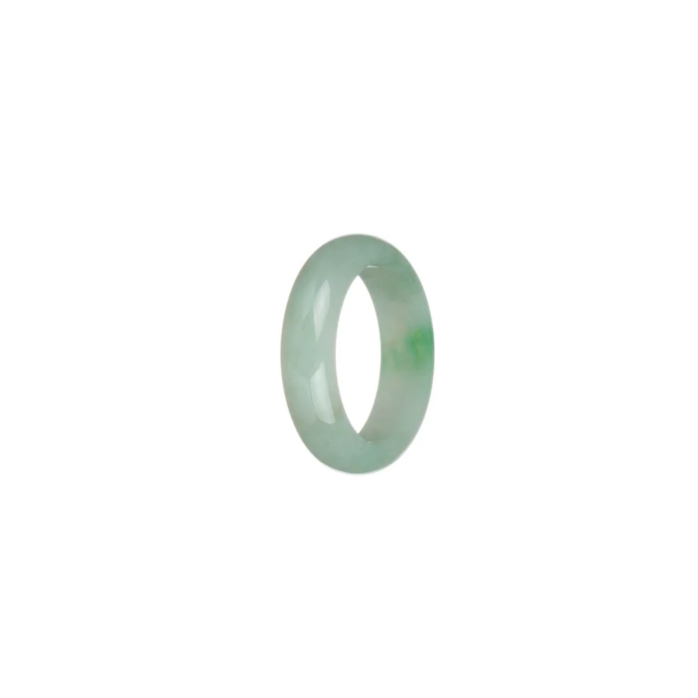 Real Pale Green with Apple Green Patch Burma Jade Ring - US 6.75 - Image 3