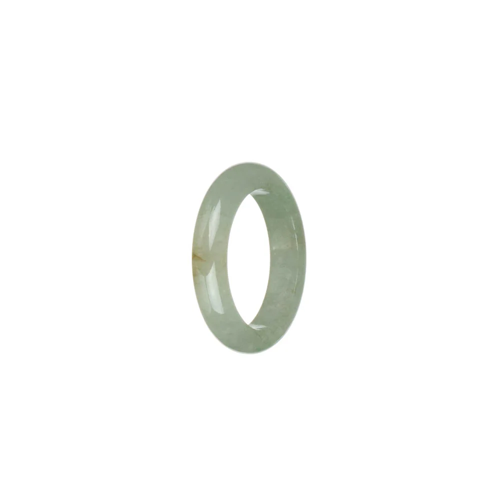 Certified Pale Green with Brown Spots Jade Ring  - US 8.5 - Image 2