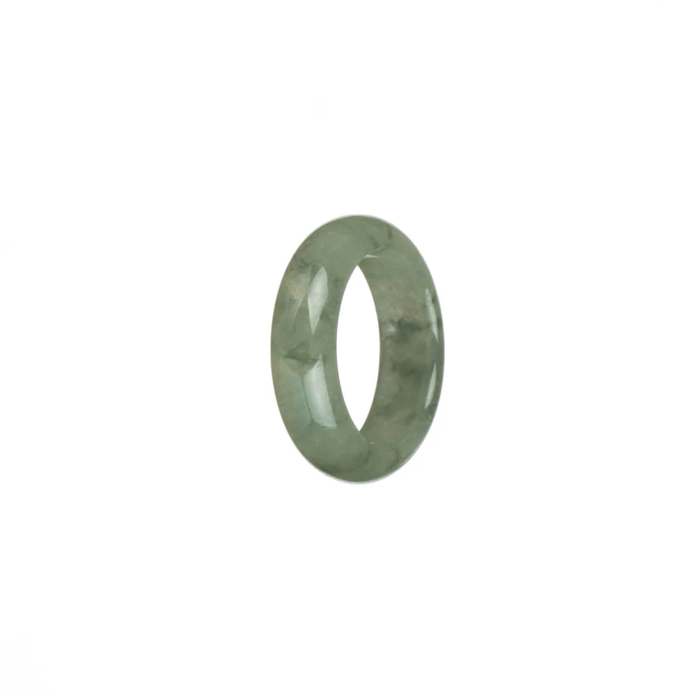 Certified Pale Green with Green Patterns Jade Ring  - US 8 - Image 3