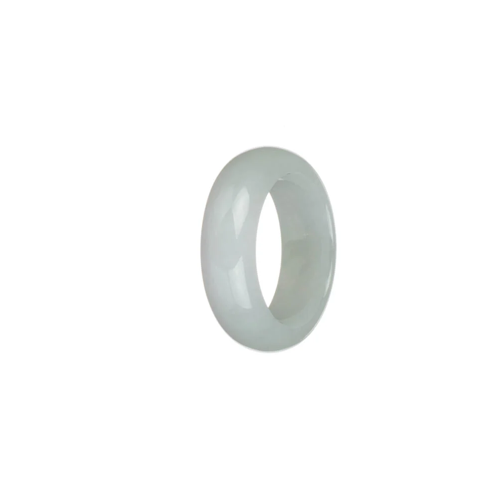 Authentic Pale Lavender and White Burmese Jade Ring  - US 9.5 - Image 2
