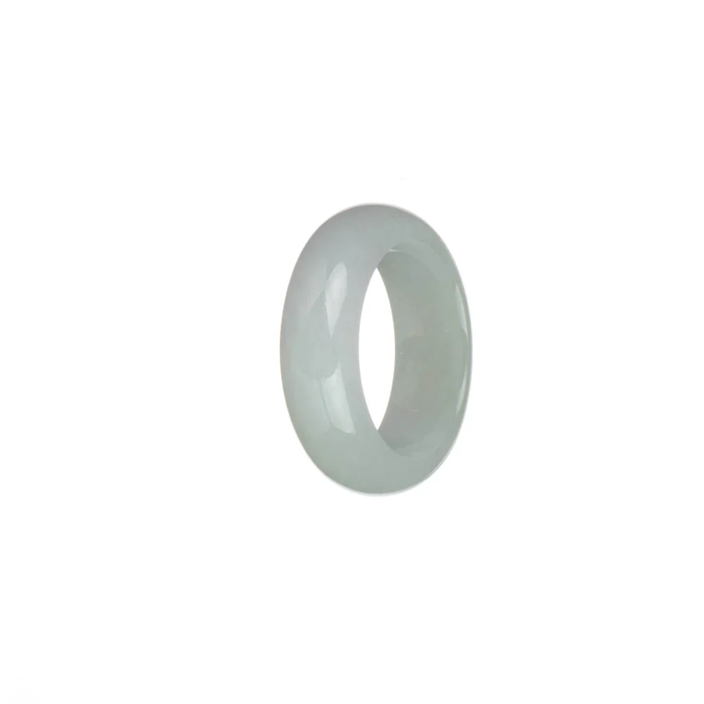 Authentic Pale Lavender and White Burmese Jade Ring  - US 9.5 - Image 3