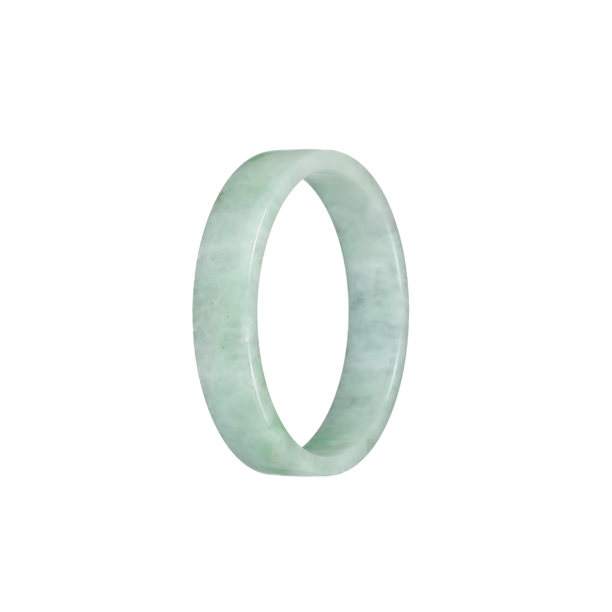 Real Natural Green Pattern Jade Bracelet - 51mm Flat - Image 2